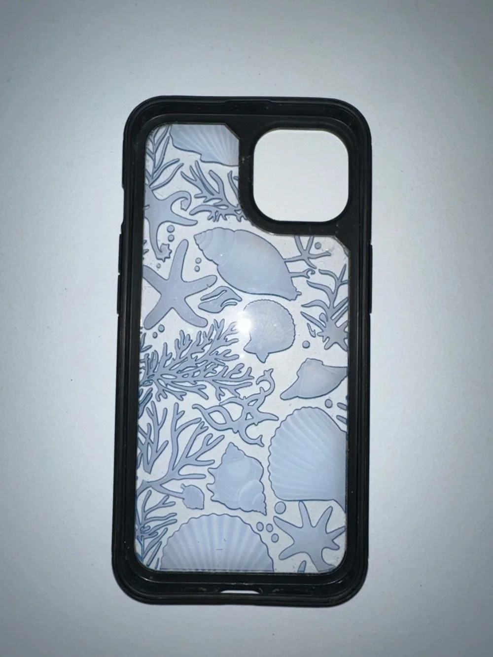 case Black Blue Sea Corals Shells Clear Phone Case